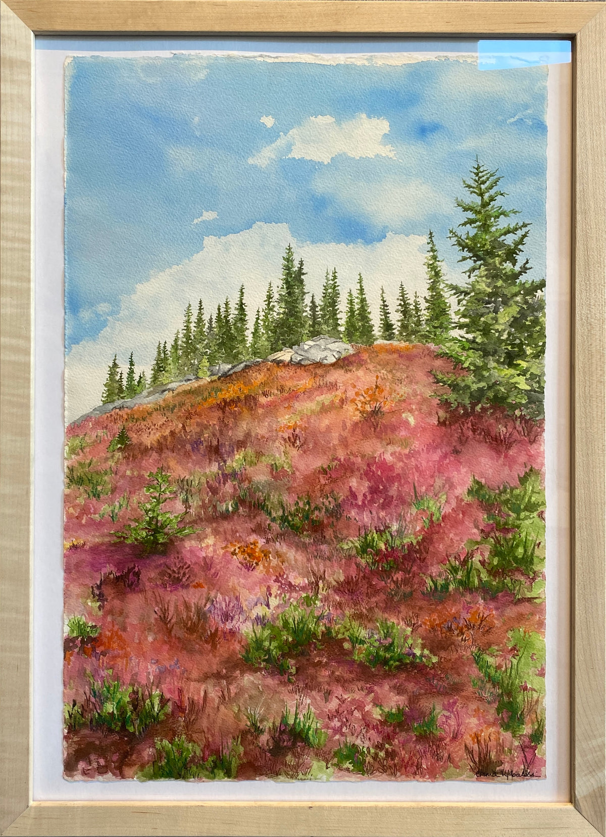 Rising Autumn Hillside | Original Watercolor Painting