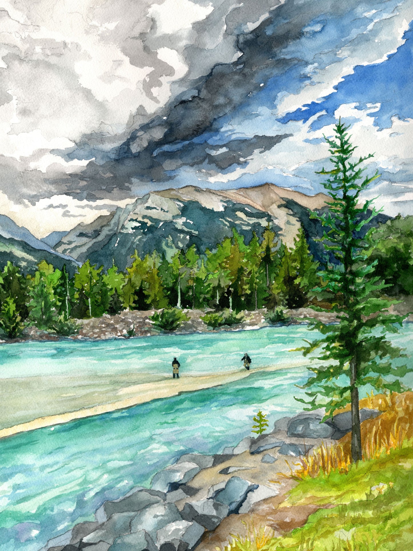 Canmore Fishermen| Original Watercolor Painting