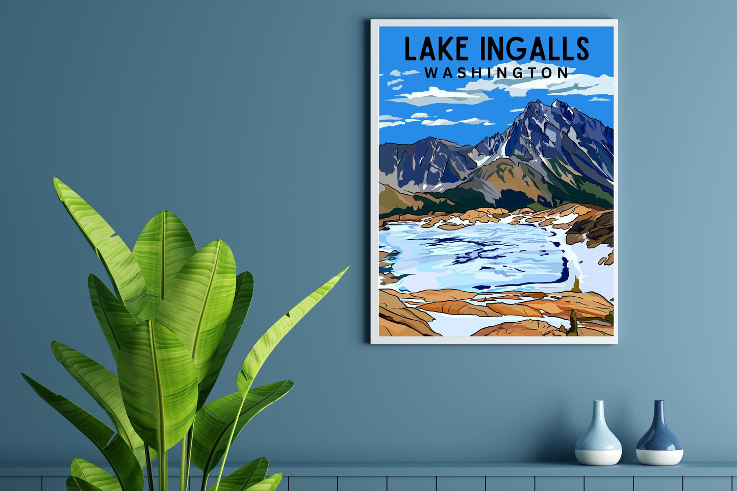 Lake Ingalls & Mt. Stuart | Travel Poster Art Print - Wild Life Design Co.