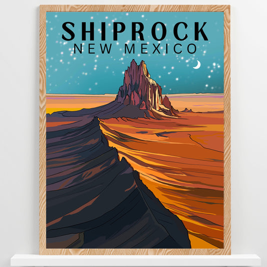Shiprock, New Mexico | Travel Poster Art Print - Wild Life Design Co.