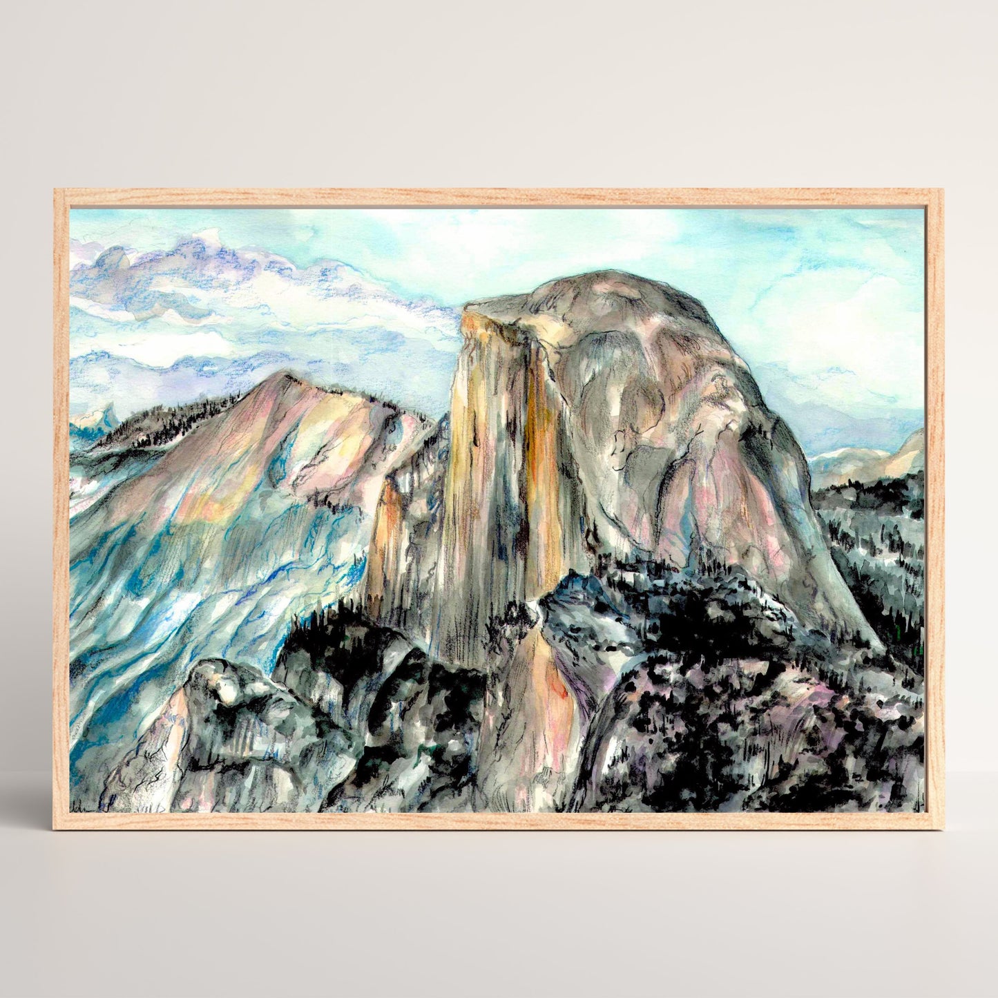 Half Dome, Yosemite National Park | Watercolor Print