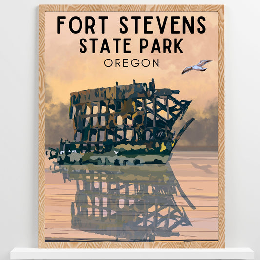 Fort Stevens State Park Poster | Travel Poster Art Print - Wild Life Design Co.
