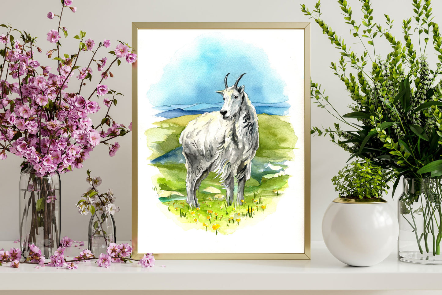 Mountain Goat | Archival Watercolor Art Print - Emma H. Baldwin