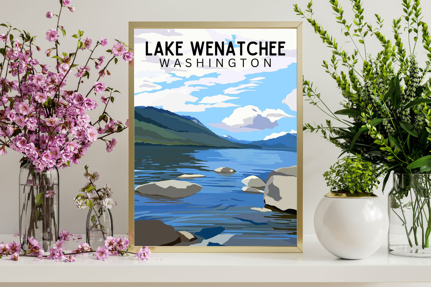 Lake Wenatchee, Washington | Travel Poster Art Print - Wild Life Design Co.