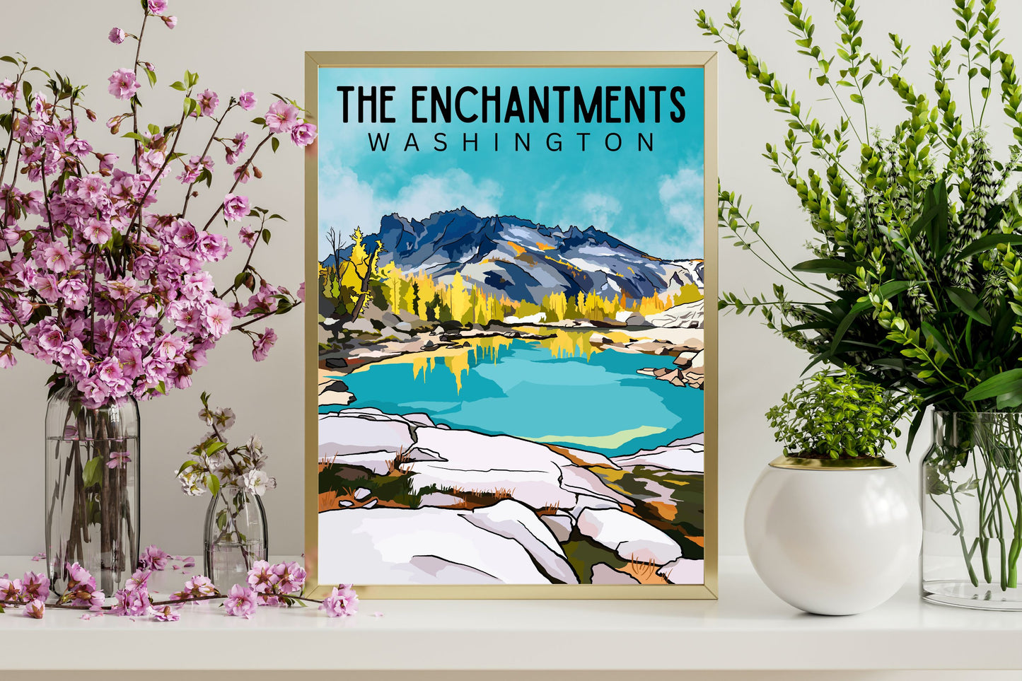 The Enchantments, Washington | Travel Poster Art Print - Wild Life Design Co.