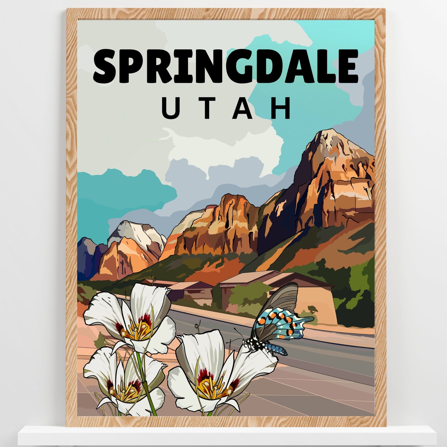 Springdale, Utah | Travel Poster Art Print - Wild Life Design Co.
