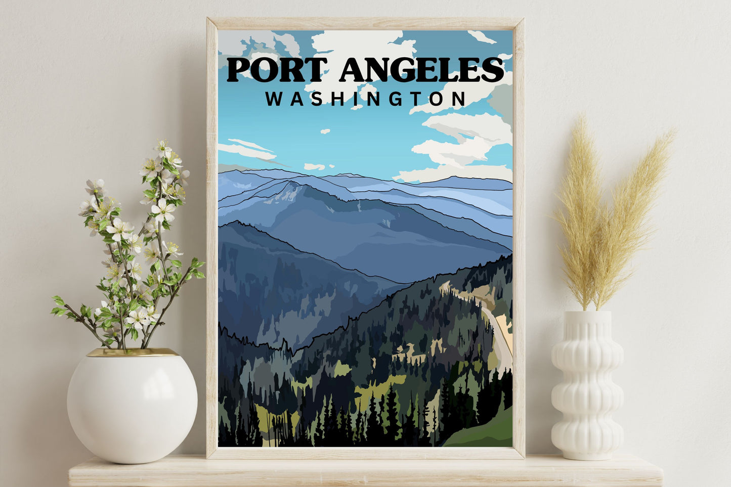 Port Angeles, Washington | Travel Poster Art Print - Wild Life Design Co.