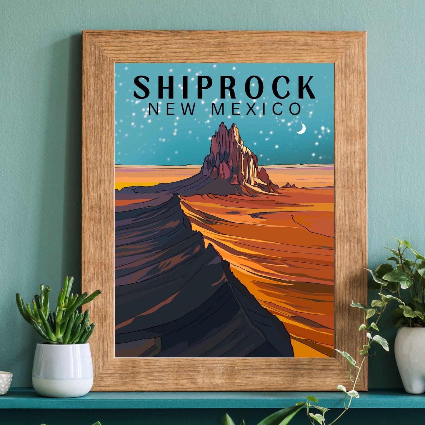 Shiprock, New Mexico | Travel Poster Art Print - Wild Life Design Co.