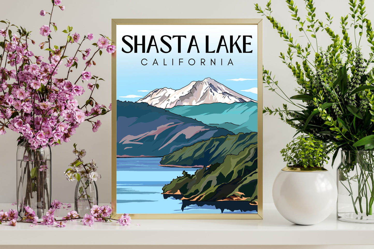 Shasta Lake Poster Art | California