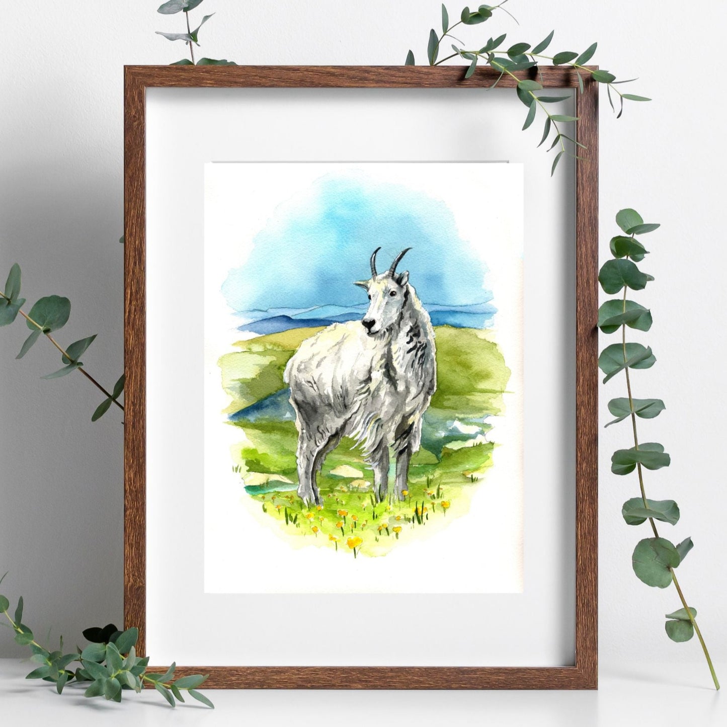 Mountain Goat | Archival Watercolor Art Print - Emma H. Baldwin