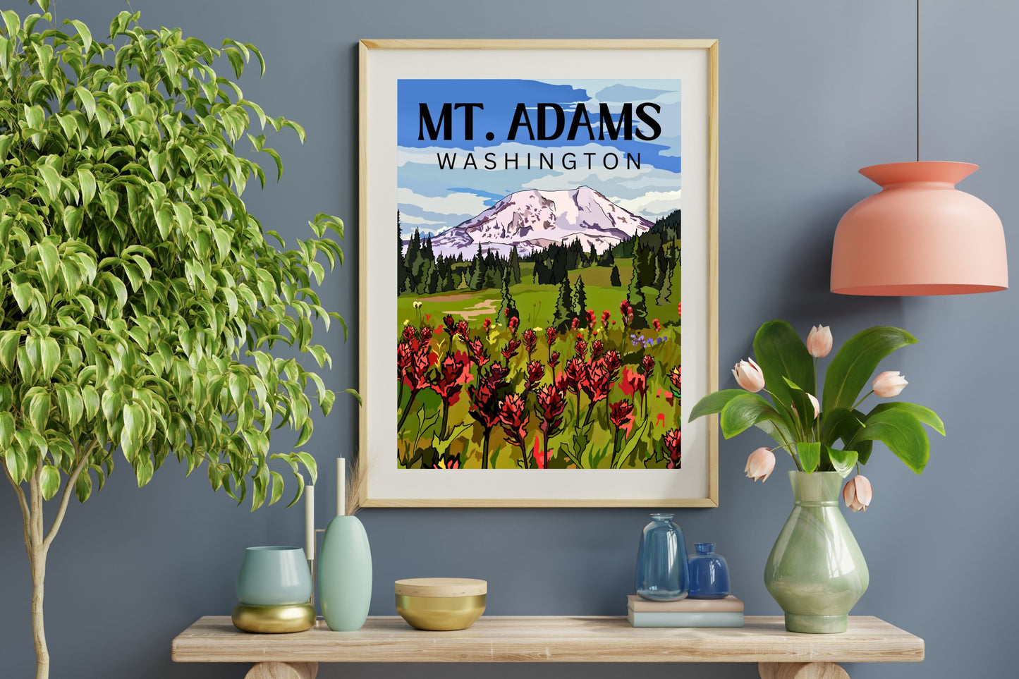 Mount Adams, Washington | Travel Poster Art Print - Wild Life Design Co.
