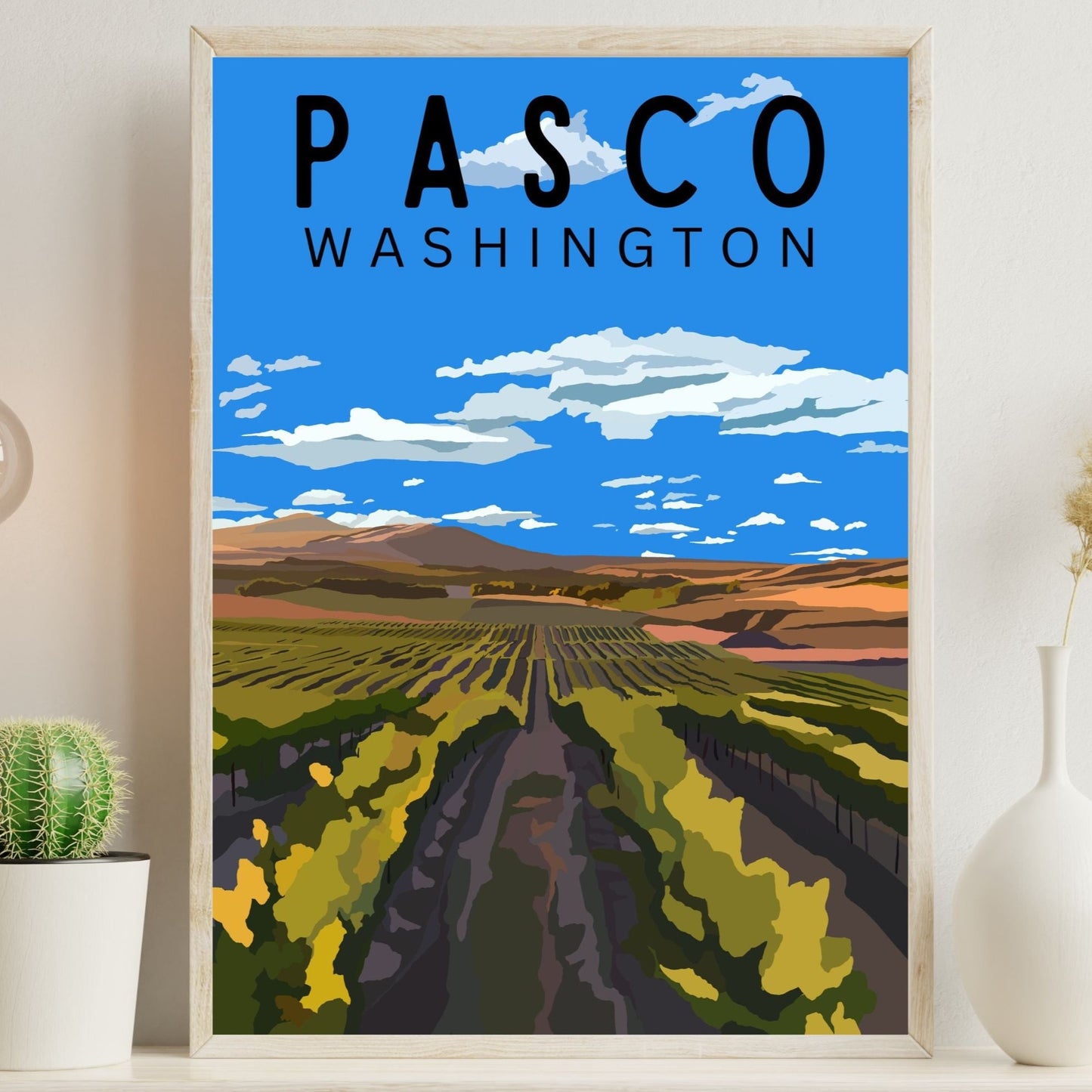 Pasco, Washington | Travel Poster Art Print - Wild Life Design Co.