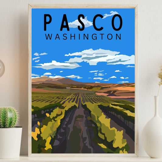 Pasco, Washington | Travel Poster Art Print - Wild Life Design Co.