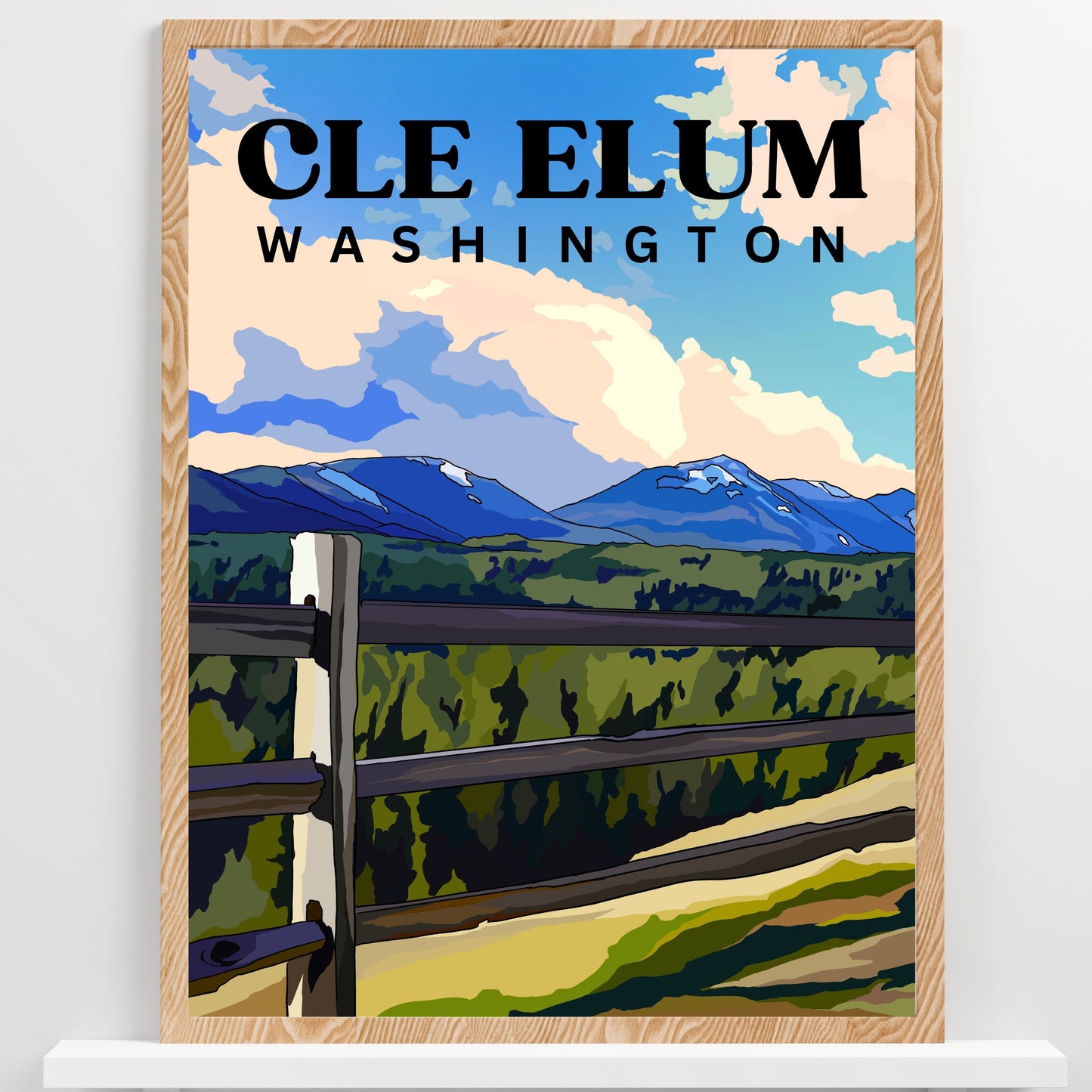 Cle Elum, Washington | Travel Poster Art Print - Wild Life Design Co.