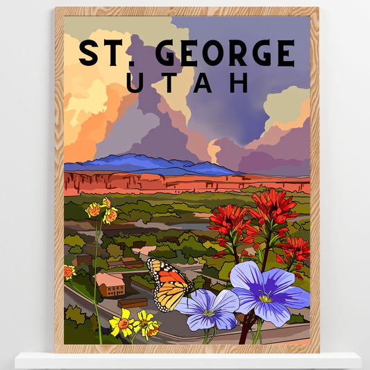 St. George, Utah | Travel Poster Art Print - Wild Life Design Co.