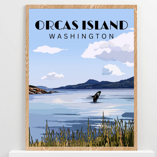 Orcas Island, Washington | Travel Poster Art Print - Wild Life Design Co.
