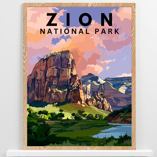 Zion National Park | Travel Poster Art Print - Wild Life Design Co.
