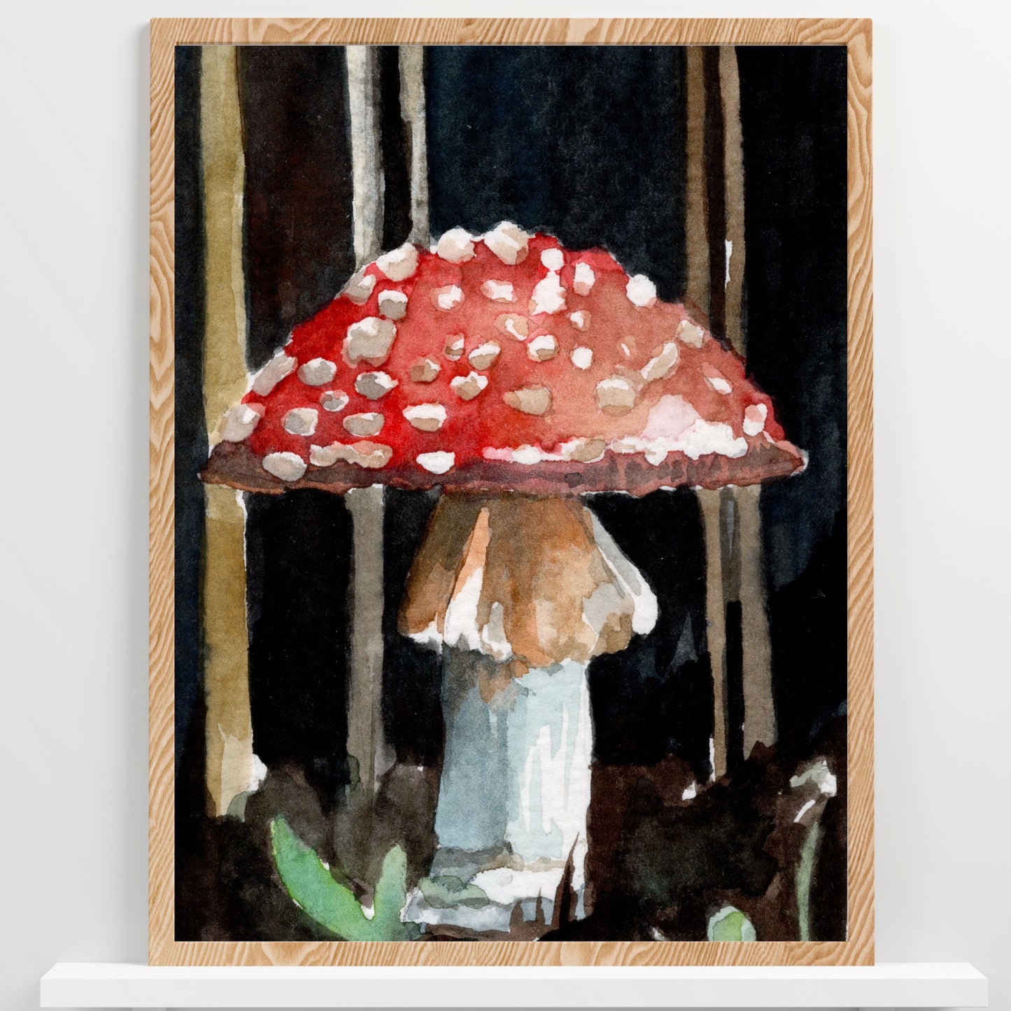Mushroom at Night | Watercolor Print