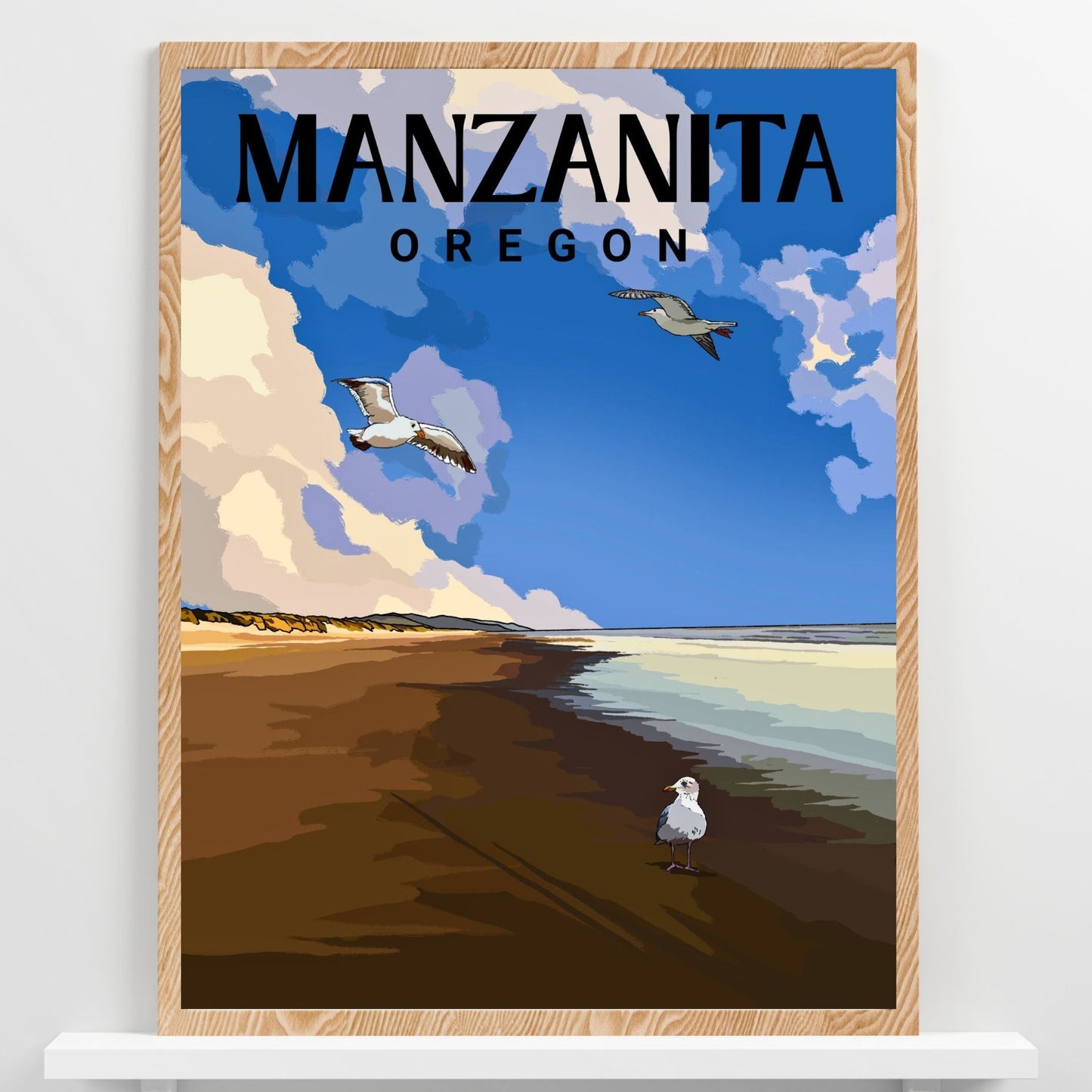 Manzanita, Oregon | Travel Poster Art Print - Wild Life Design Co.