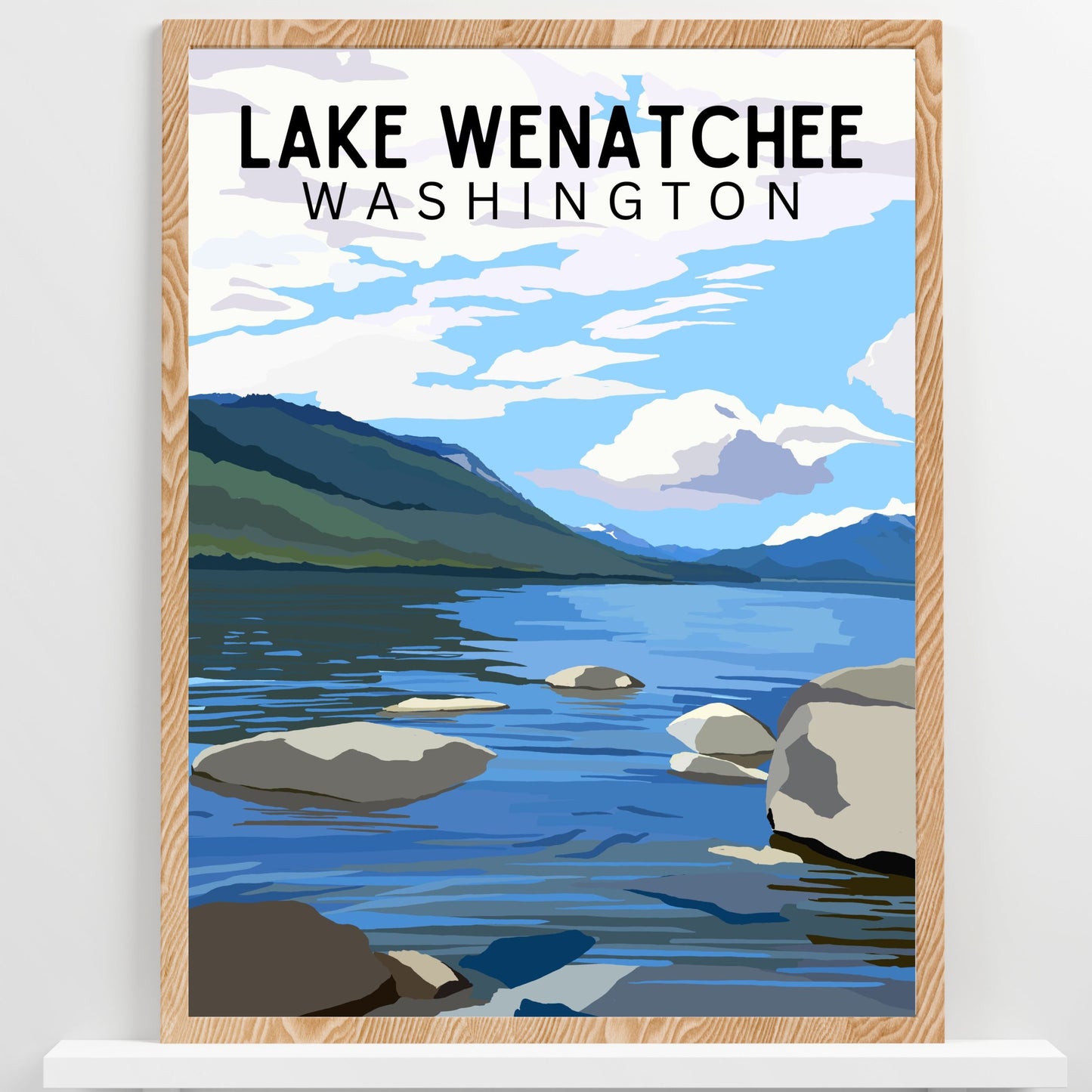 Lake Wenatchee, Washington | Travel Poster Art Print - Wild Life Design Co.