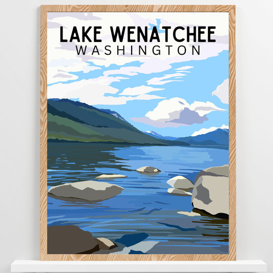 Lake Wenatchee, Washington | Travel Poster Art Print - Wild Life Design Co.