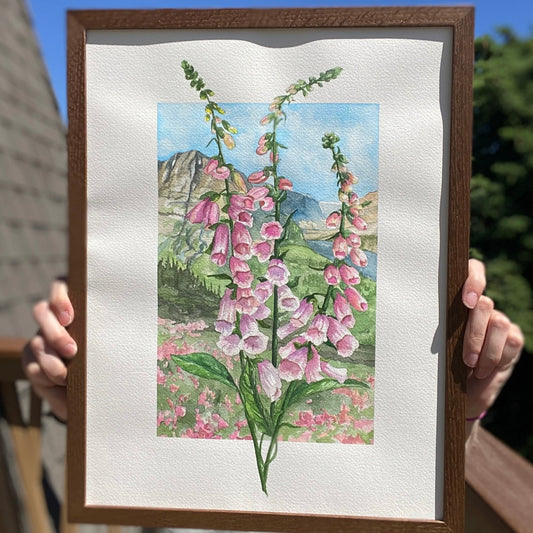 Foxglove in Bloom | Original Watercolor Painting - Emma H. Baldwin