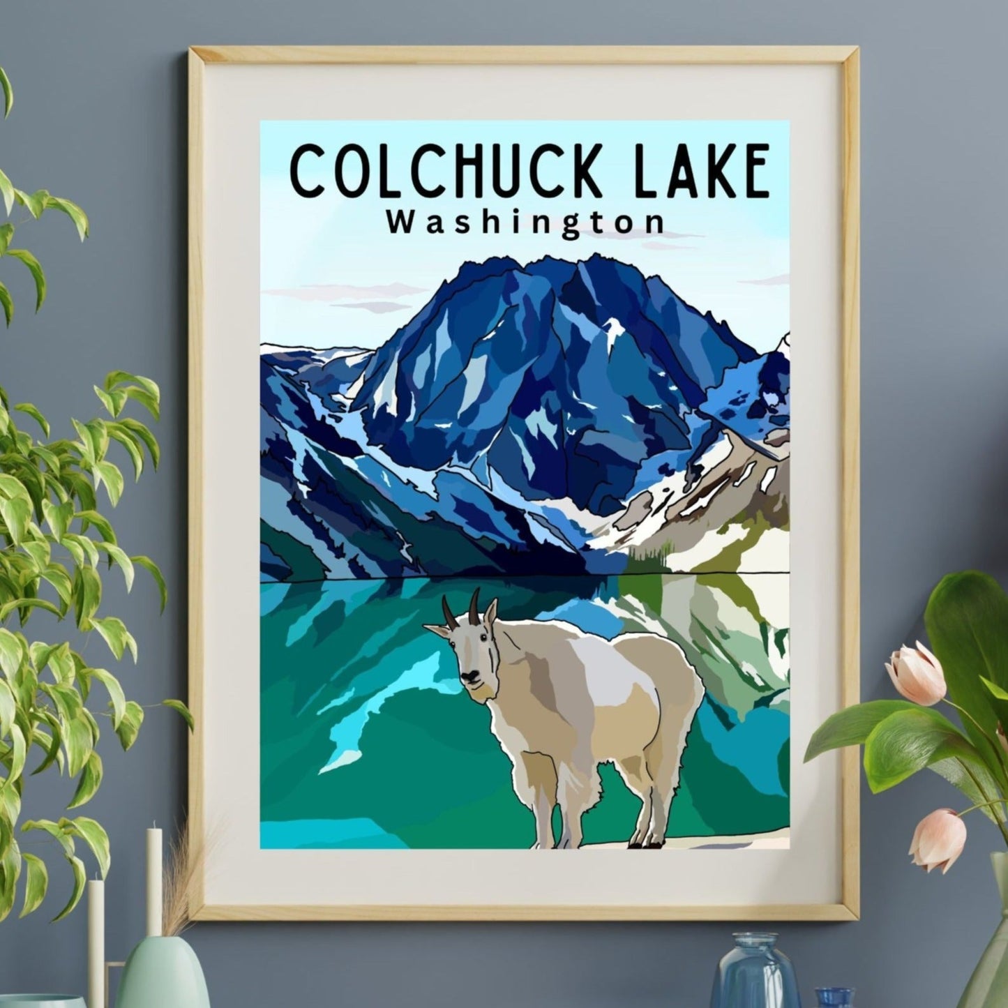 Colchuck Lake, Washington | Travel Poster Art Print - Wild Life Design Co.