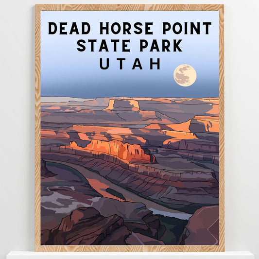 Dead Horse Point State Park, Utah | Travel Poster Art Print - Wild Life Design Co.