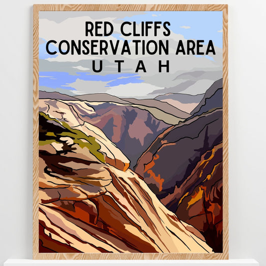 Red Cliffs National Conservation Area | Travel Poster Art Print - Wild Life Design Co.