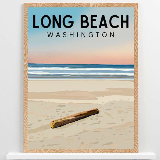 Long Beach, Washington | Travel Poster Art Print - Wild Life Design Co.