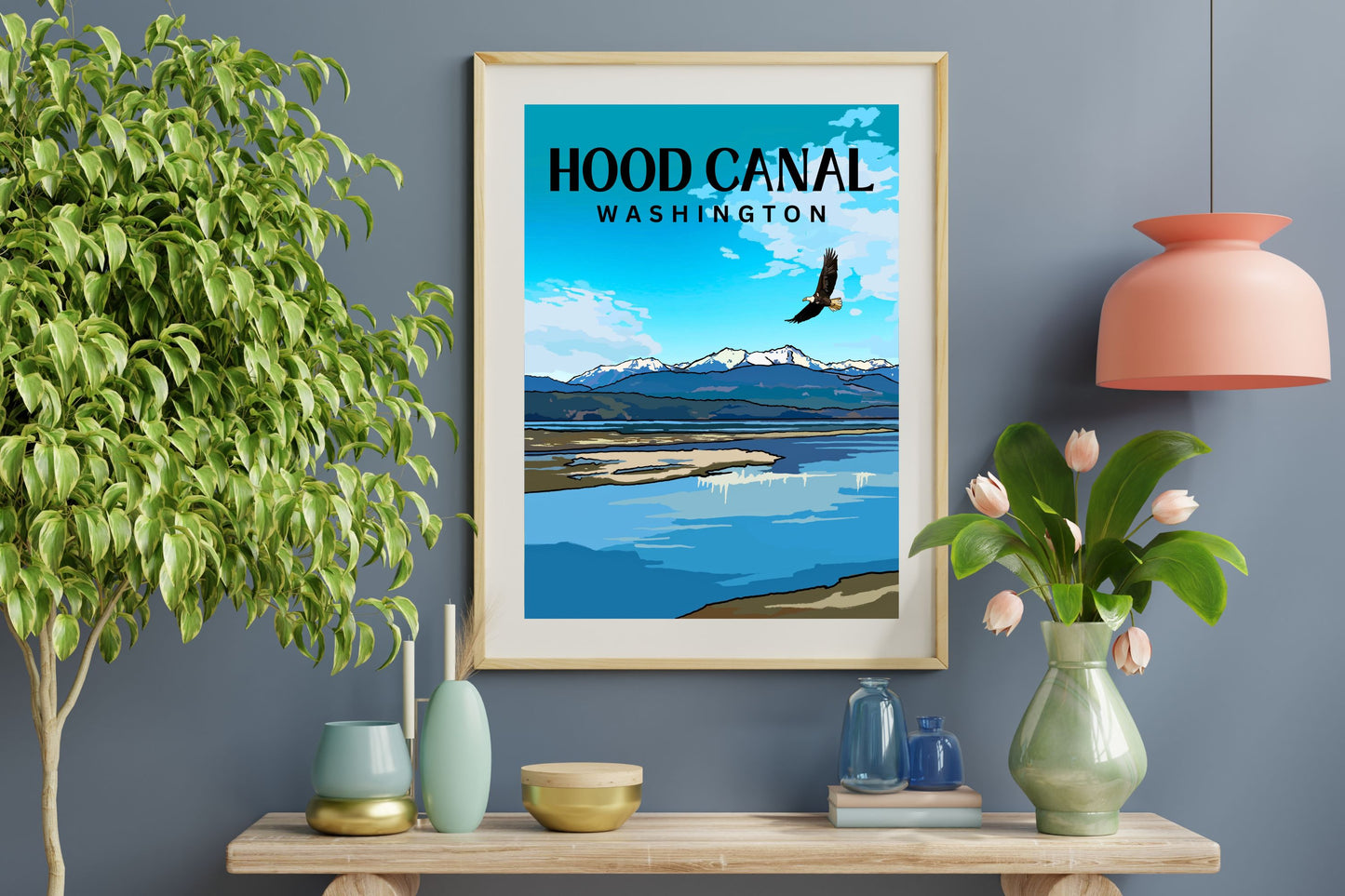 Hood Canal, Washington | Travel Poster Art Print - Wild Life Design Co.