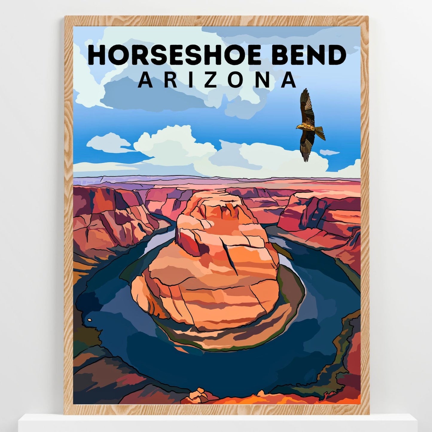 Horseshoe Bend, Arizona | Travel Poster Art Print - Wild Life Design Co.