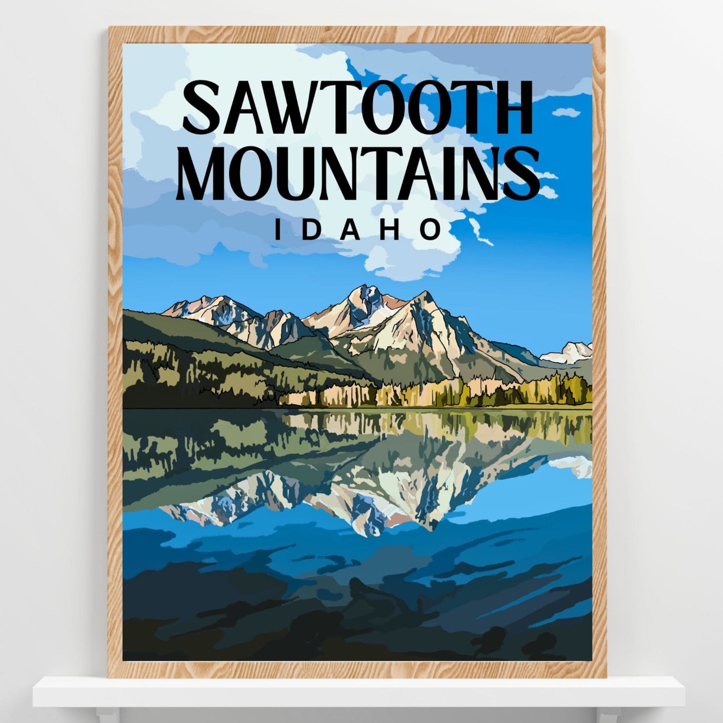 Sawtooth Mountains, Idaho Art Print / Travel Poster