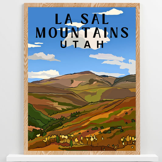 La Sal Mountains, Utah | Travel Poster Art Print - Wild Life Design Co.