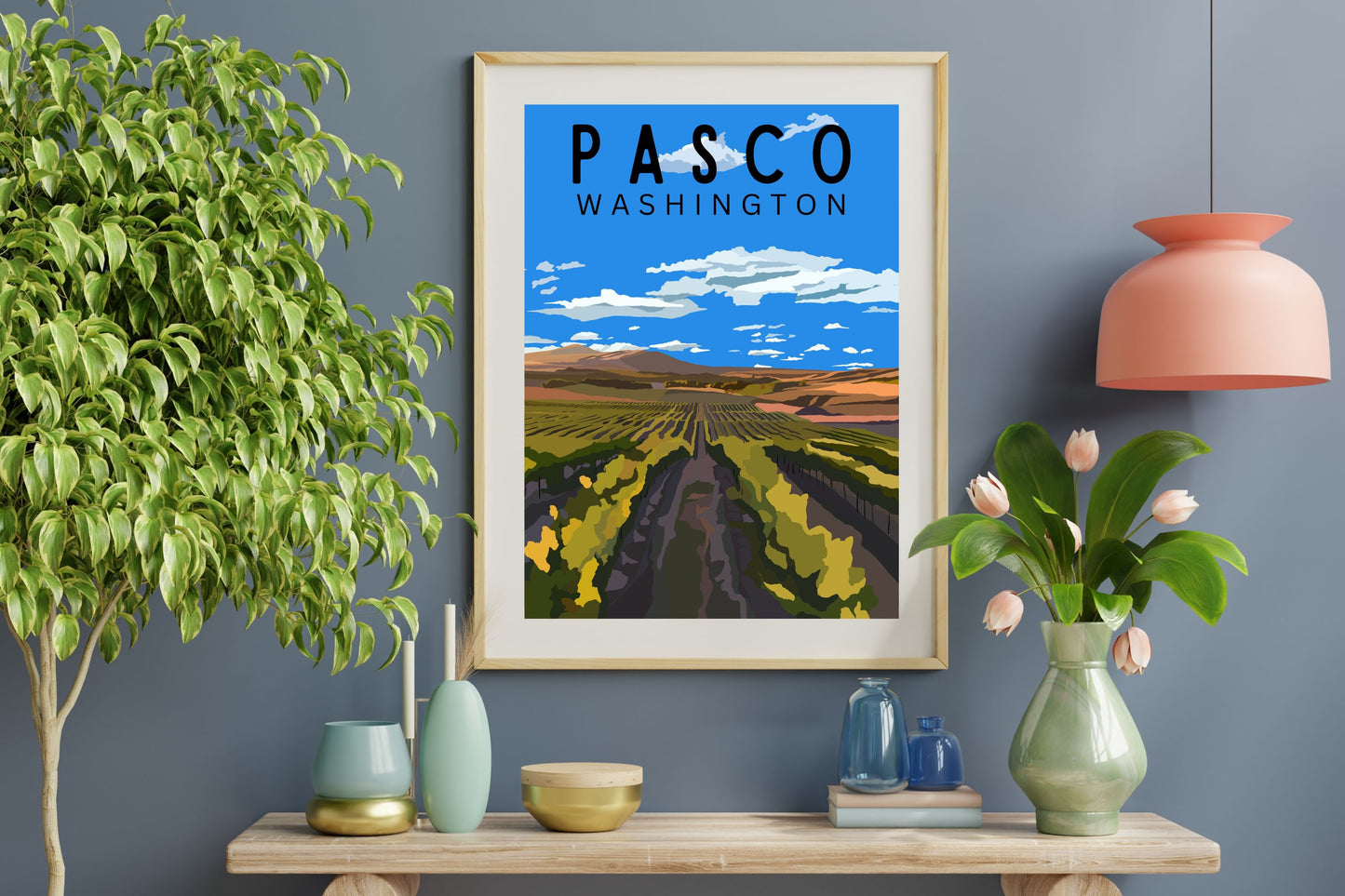 Pasco, Washington | Travel Poster Art Print - Wild Life Design Co.