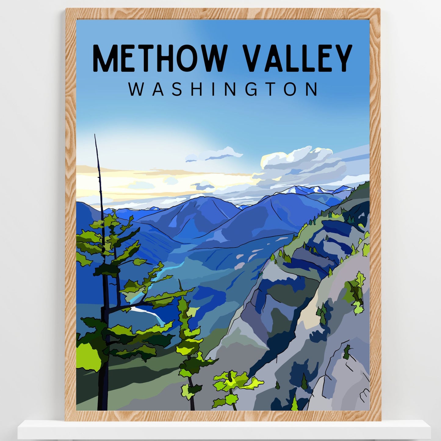 Methow Valley, Washington | Travel Poster Art Print - Wild Life Design Co.