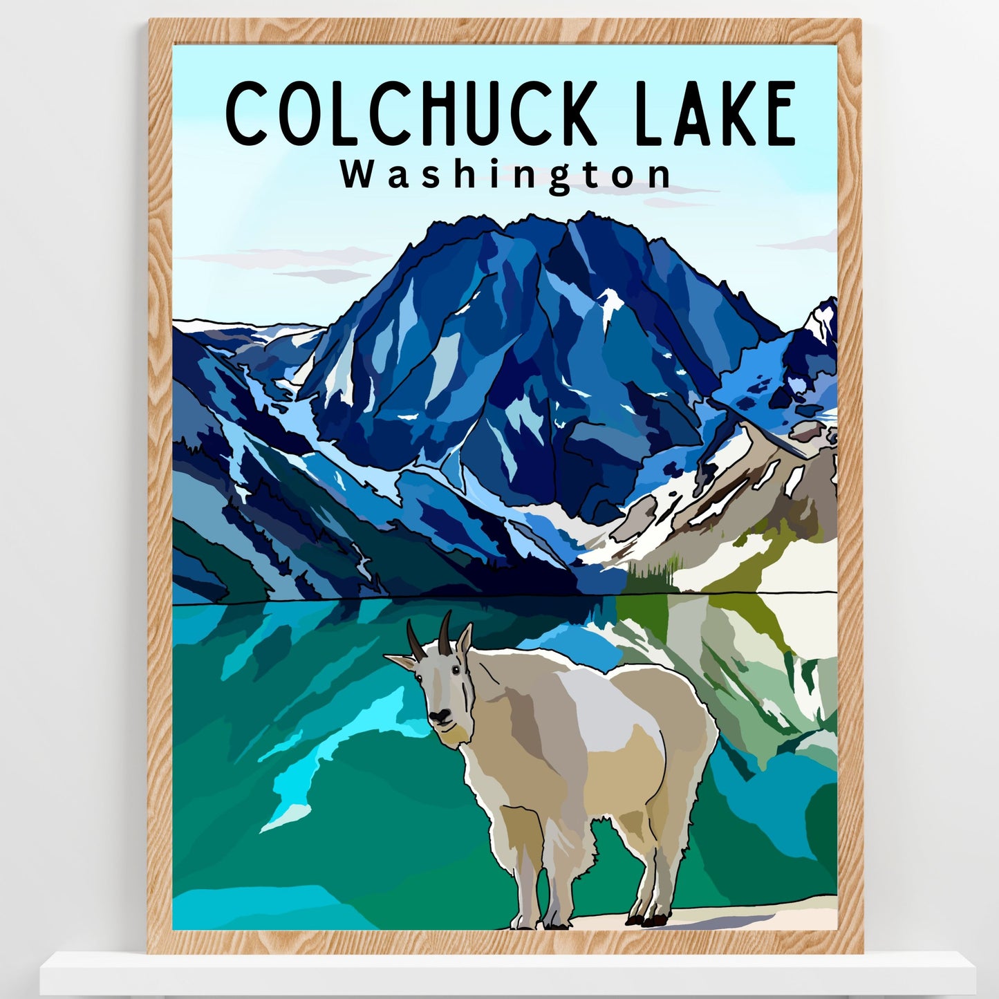 Colchuck Lake, Washington | Travel Poster Art Print - Wild Life Design Co.
