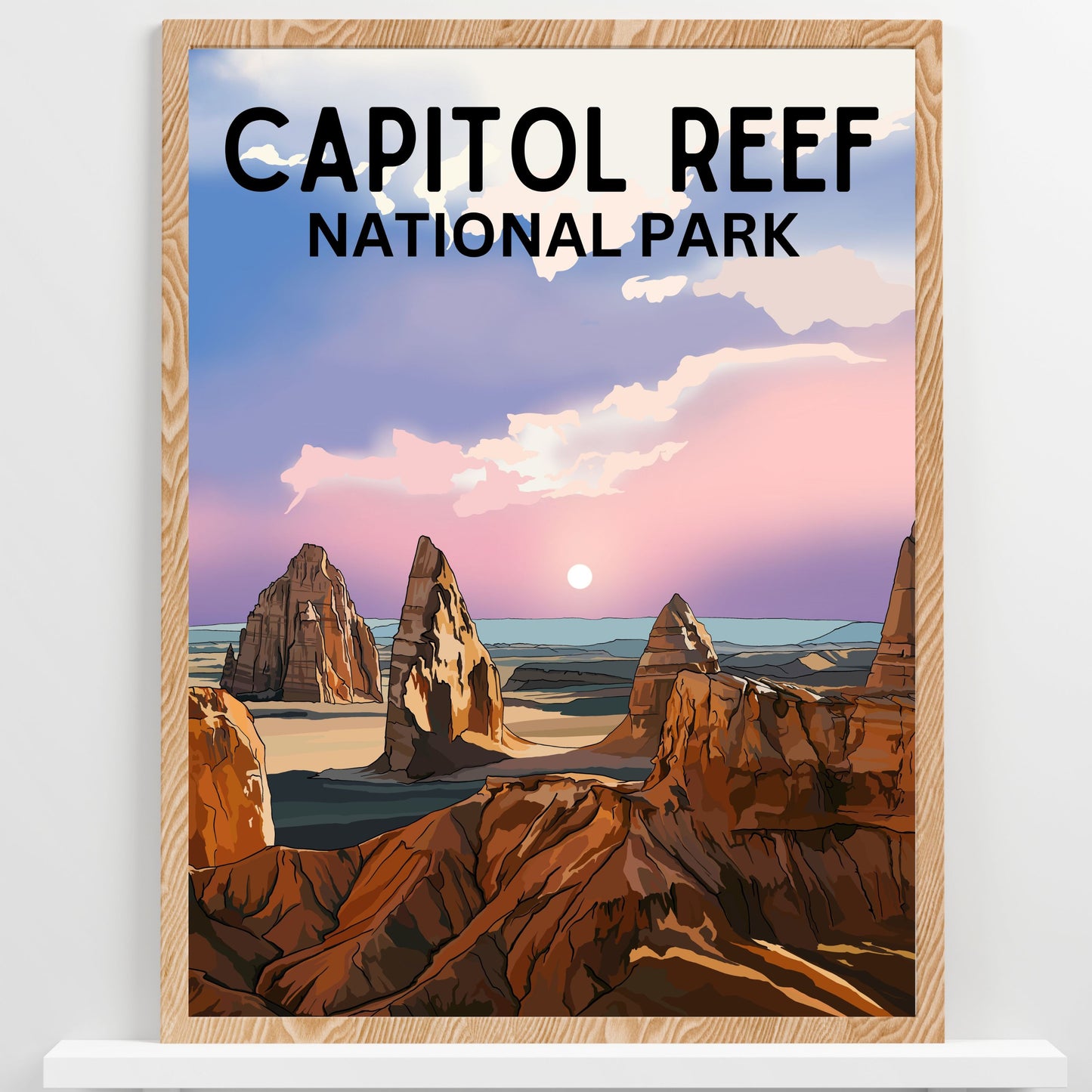 Capitol Reef National Park, Utah | Travel Poster Art Print - Wild Life Design Co.