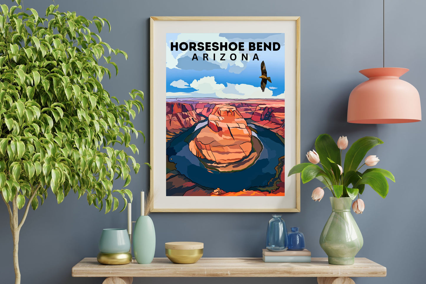 Horseshoe Bend, Arizona | Travel Poster Art Print - Wild Life Design Co.