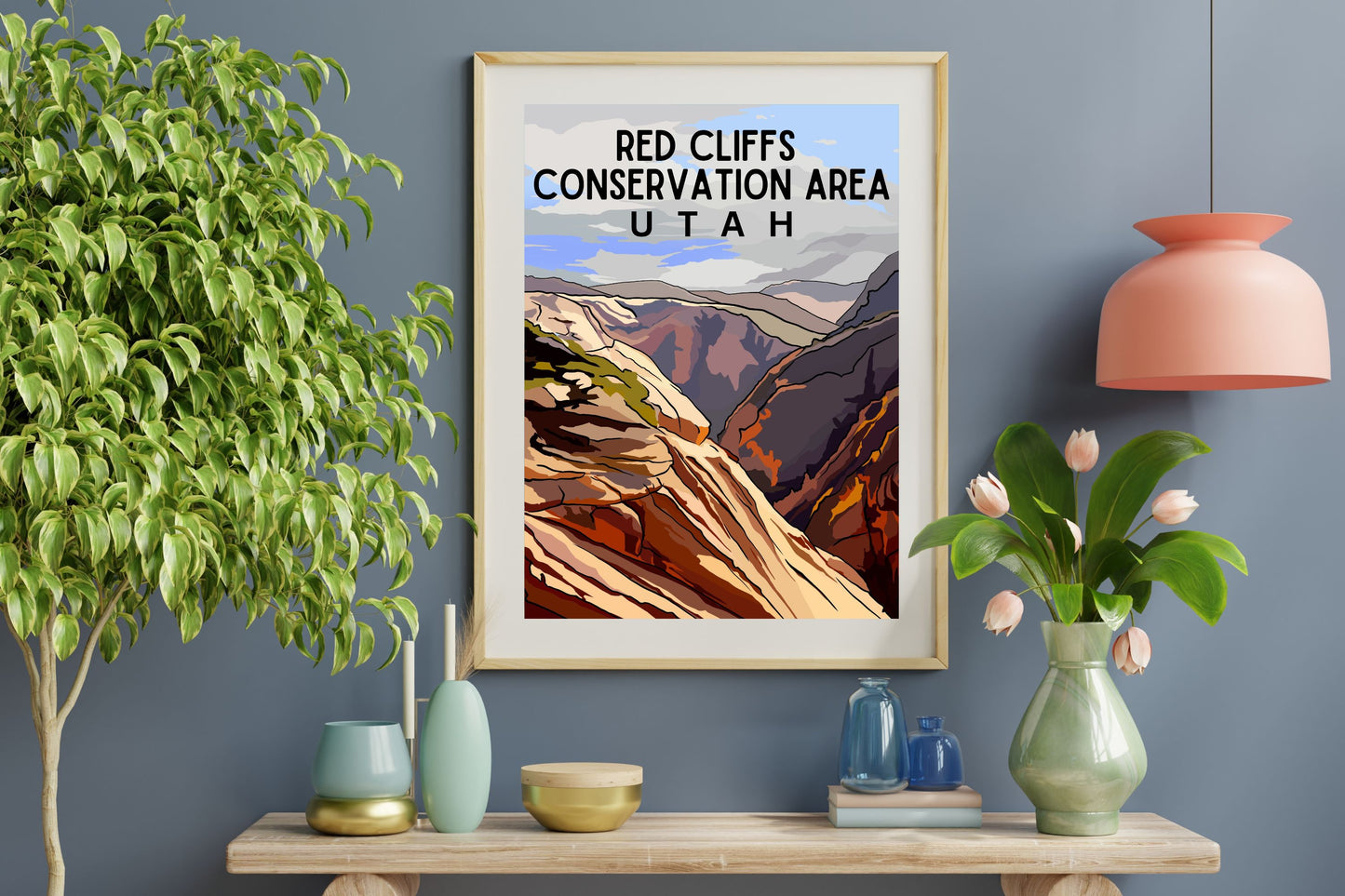 Red Cliffs National Conservation Area | Travel Poster Art Print - Wild Life Design Co.