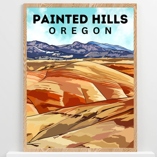 Painted Hills, Oregon | Travel Poster Art Print - Wild Life Design Co.