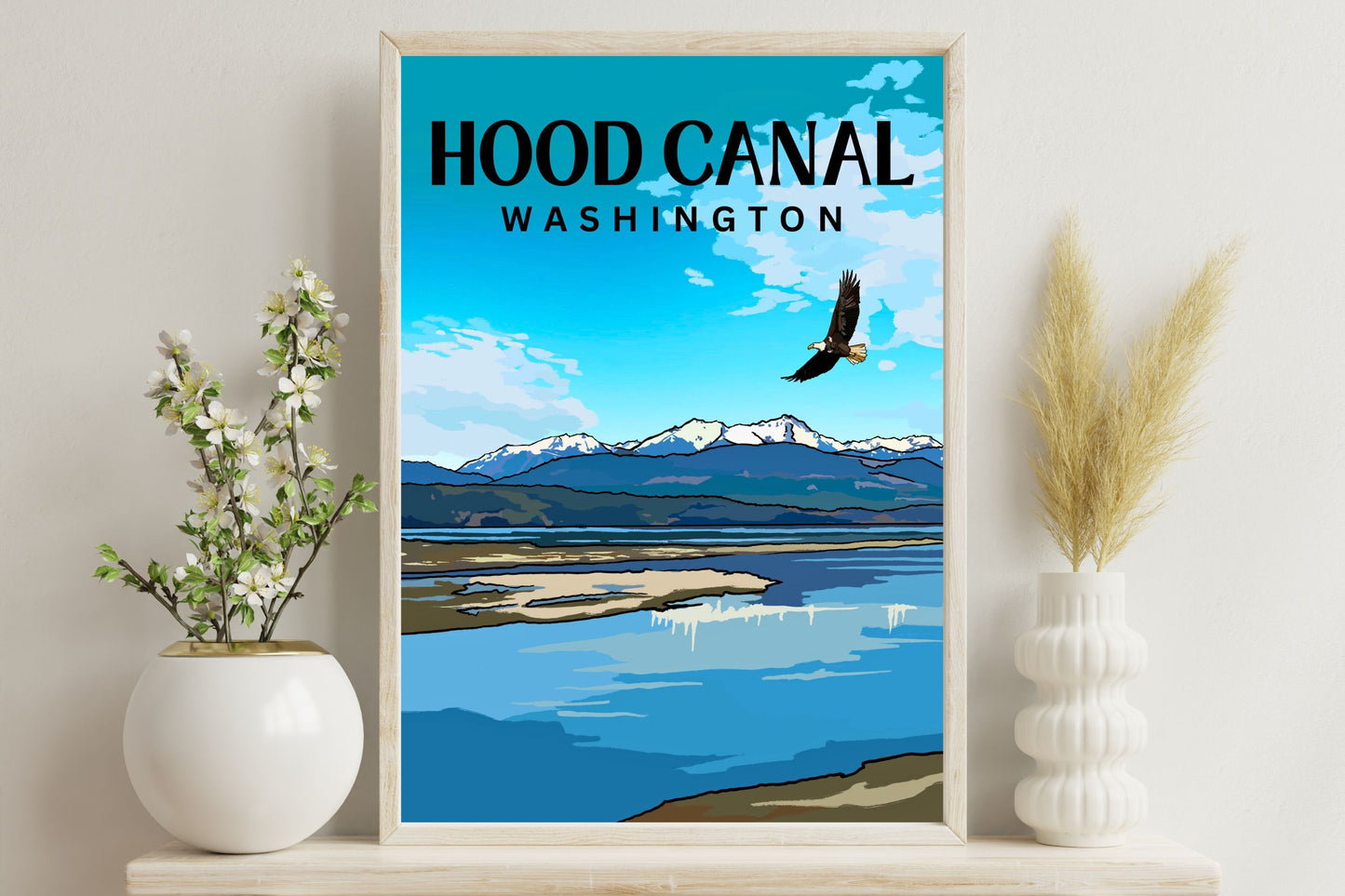 Hood Canal, Washington | Travel Poster Art Print - Wild Life Design Co.
