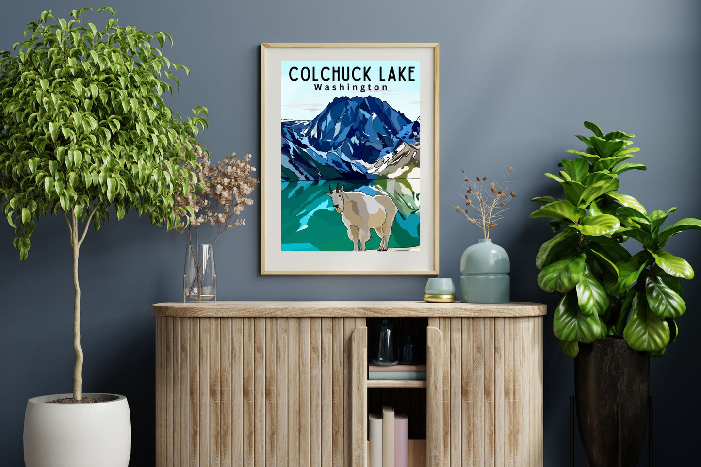 Colchuck Lake, Washington | Travel Poster Art Print - Wild Life Design Co.
