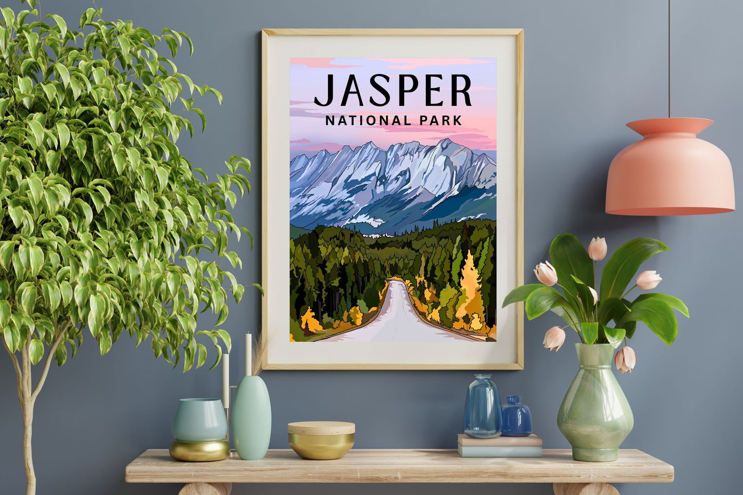 Jasper National Park, Alberta | Travel Poster Art Print - Wild Life Design Co.