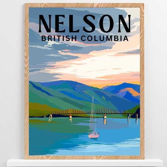 Nelson, British Columbia | Travel Poster Art Print - Wild Life Design Co.
