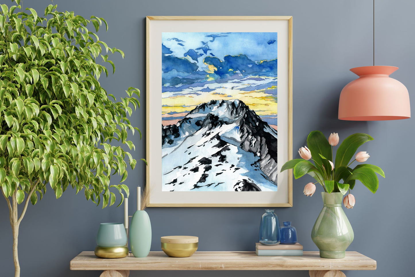Mt. Hood Sunrise | Archival Watercolor Art Print - Emma H. Baldwin