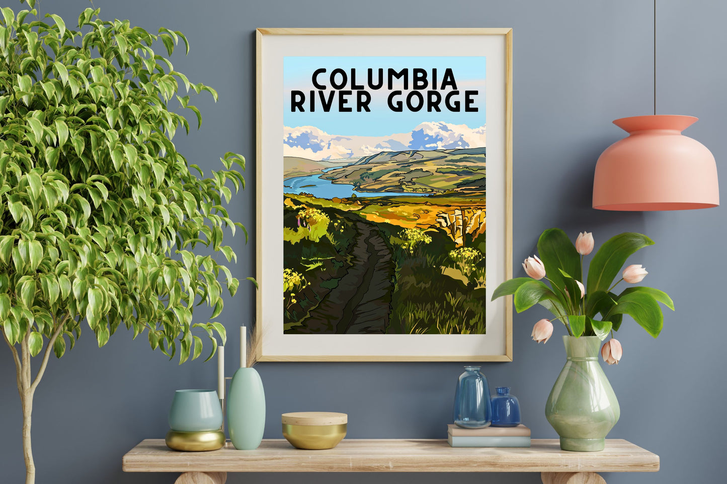 Columbia River Gorge | Travel Poster Art Print - Wild Life Design Co.