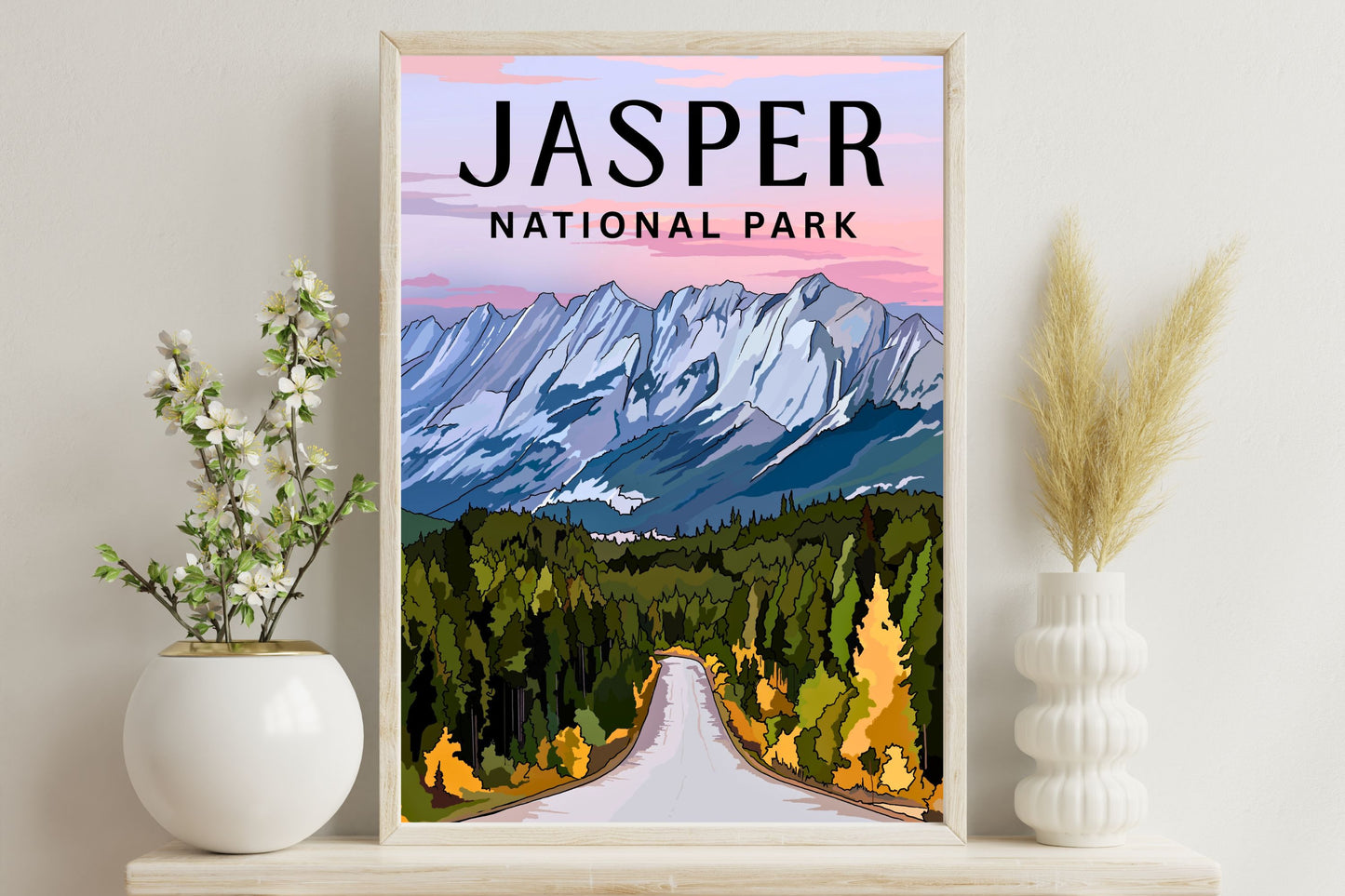 Jasper National Park, Alberta | Travel Poster Art Print - Wild Life Design Co.