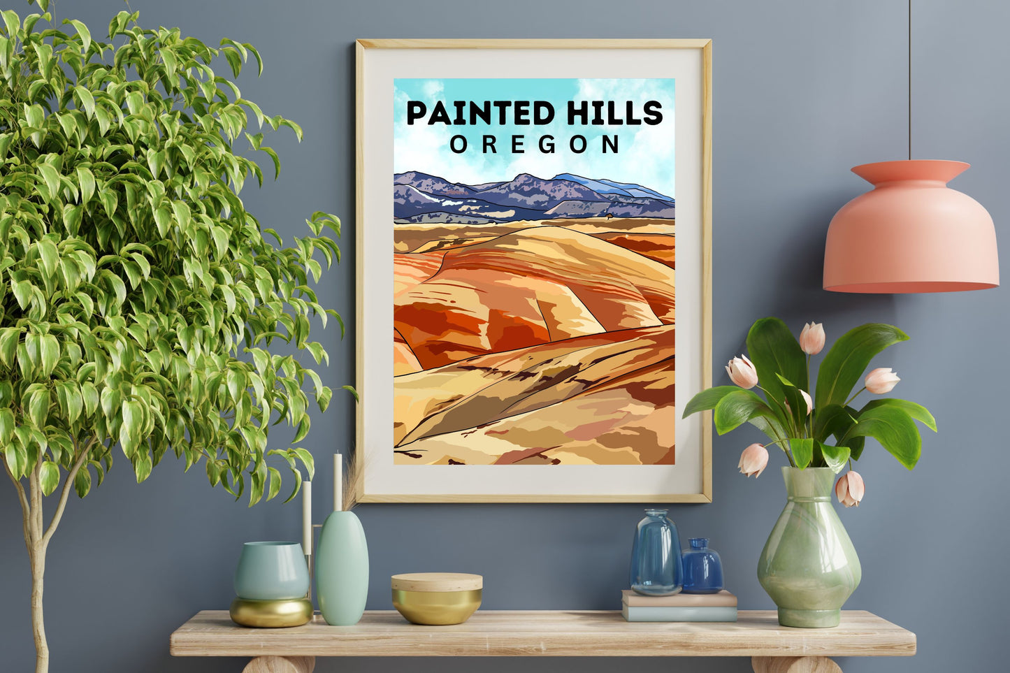Painted Hills, Oregon | Travel Poster Art Print - Wild Life Design Co.