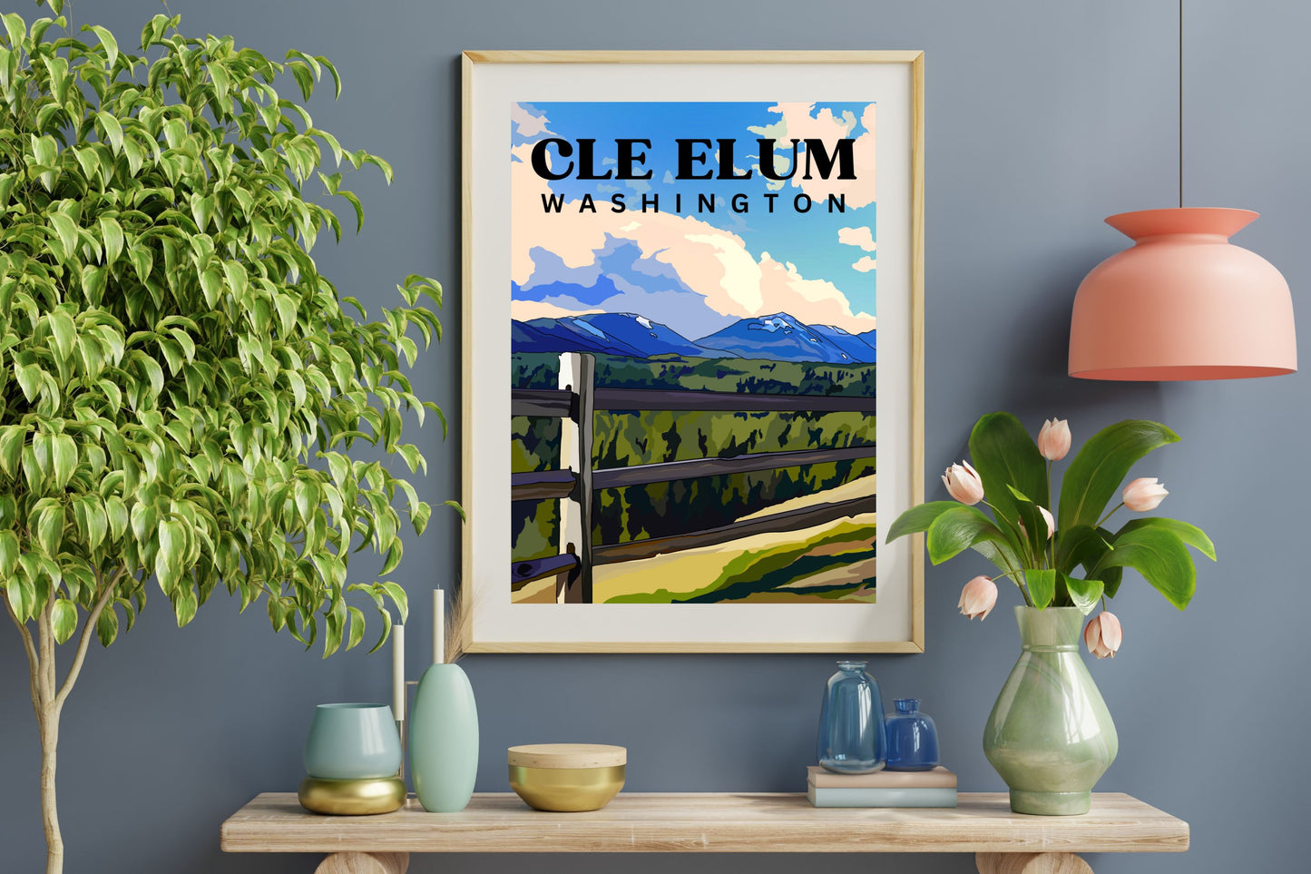 Cle Elum, Washington | Travel Poster Art Print - Wild Life Design Co.